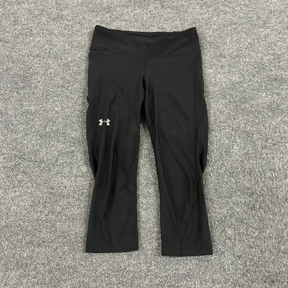 Under Armour Leggings Womens Size Small Black Compression HeatGear Capri Pant